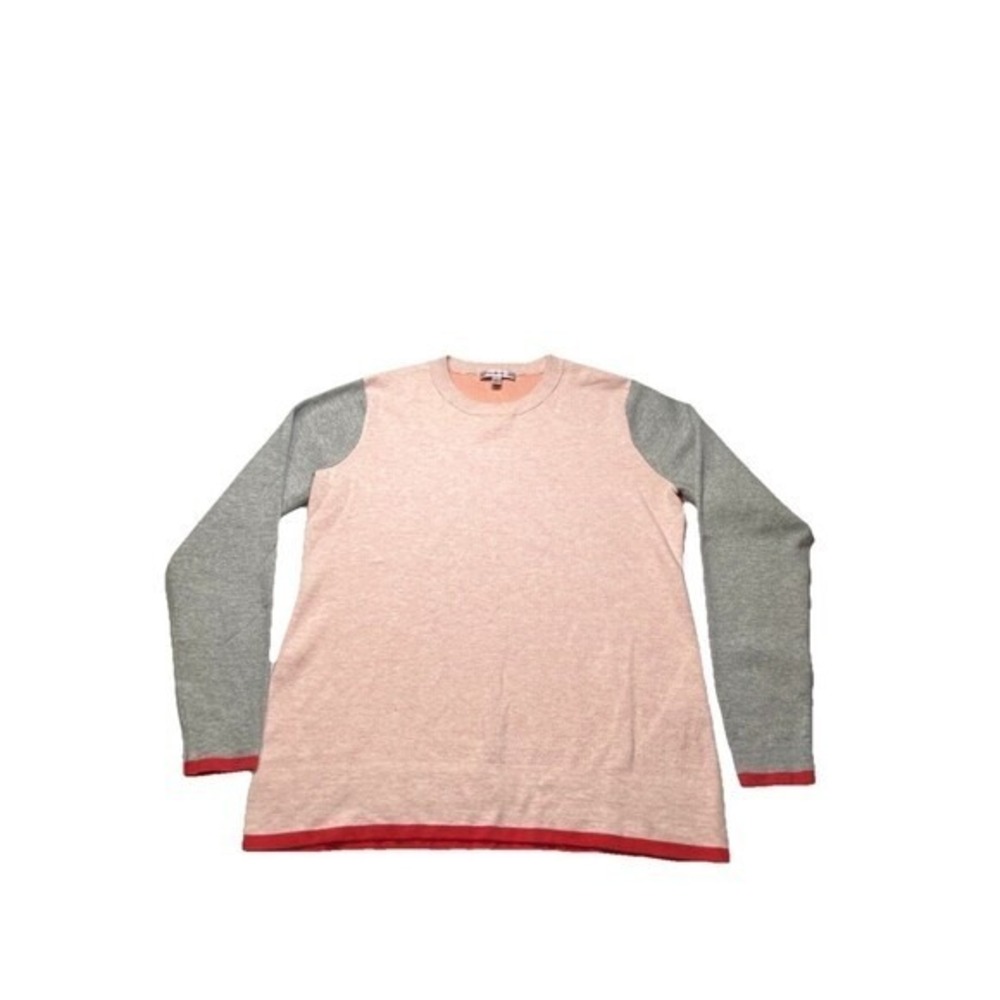 Peter Millar Womens Colorblock Sweater Small Pink Gray Lightweight Knit Pullover